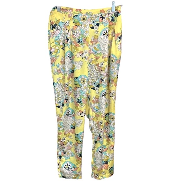 Traffic People Floral Retro Silky Pants - Picture 1 of 6